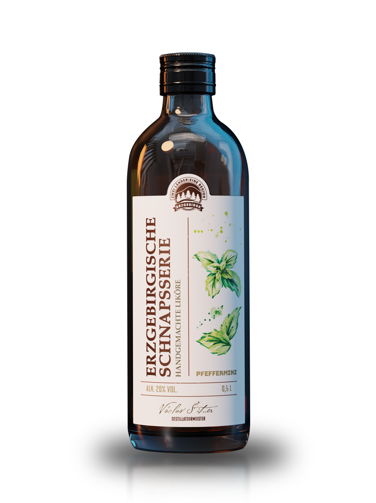 Erzgebirgische Schnapsserie - Pfefferminze 20%